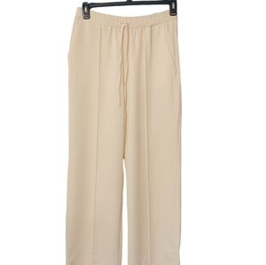 Zara NWT Cream Elastic Waist Dress Pants Sz Med